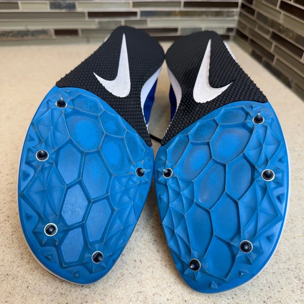 Nike Zoom Rival D 10 Mens 12 Blue &  White Track Field Racing‎ Spikes 907566-400